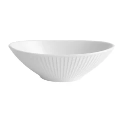 Plissé bowl oval, White