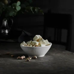 Plissé bowl oval, White