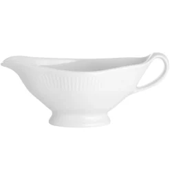Plissé sauce plate with handle 32 cl, White