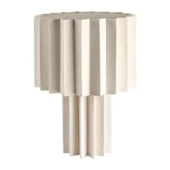 Plissé table lamp textile, White