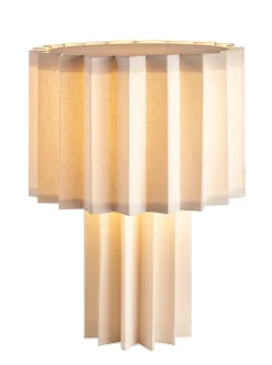 Plissé table lamp textile, White