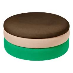 Pond pouffe 30 cm, Emerald green-rose-coffee