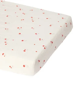 Poppy Seersucker fitted sheet, 160x200x30 cm
