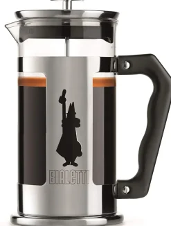 Preziosa coffee press 8 cups, Silver-black