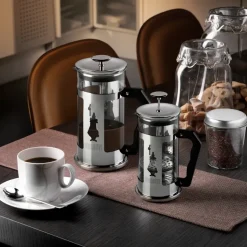 Preziosa coffee press 8 cups, Silver-black