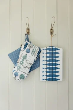 Prickruta pot holder 23x23 cm, Blue