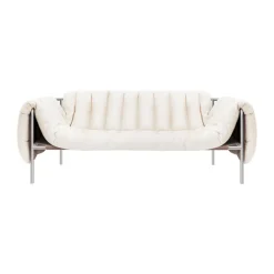 Puffy 2,5-seater sofa 205 cm, Natural-stainless steel