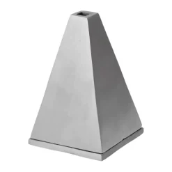 Pyra cone-shaped incense burner, Brushed aluminium