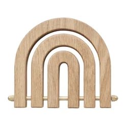 Rainbow wooden trivet, Nature