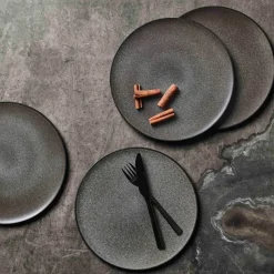 Raw plate Ø28 cm, Forest brown