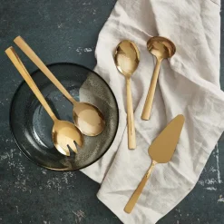Raw servering cutlery 5 pieces, Gold (shiny)