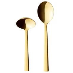 Raw serving spoon 2 pieces, gold
