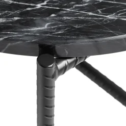 Rebar side table Ø45 cm, Black marble-black