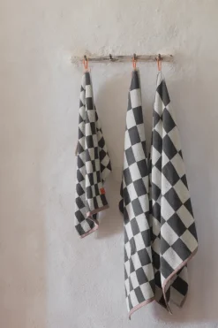 Retro towel, Dark grey, 40x55 cm, 2-pack