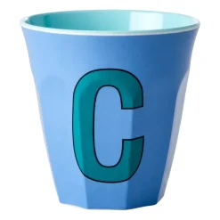 Rice melamin cup medium letter - C 30 cl, New dusty blue