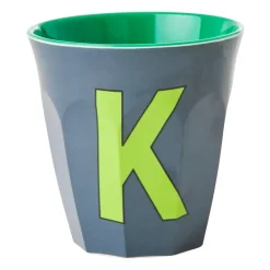 Rice melamin cup medium letter - K 30 cl, Dark grey