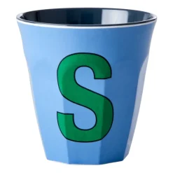 Rice melamin cup medium letter - S 30 cl, New dusty blue