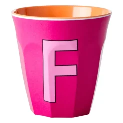 Rice melamin cup medium letter - F 30 cl, Fuchsia