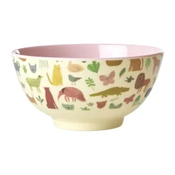 Rice melamine bowl medium, Sweet Jungle Print-Soft Pink