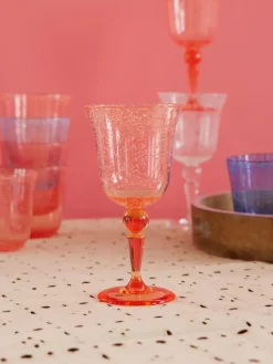 Rice wine glass bubble design 36 cl, Peach