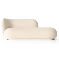 Rico divan chaise bouclé left, Wool off white