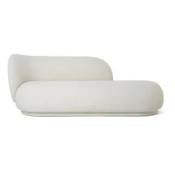 Rico divan chaise bouclé left, Off white