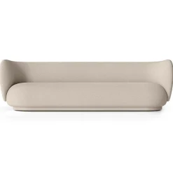 Rico sofa bouclé 4-seat, Wool bouclé natural