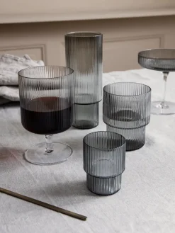 Ripple glass 4-pack, smoked grey