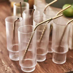 Ripple long drink glass 4-pack, clear