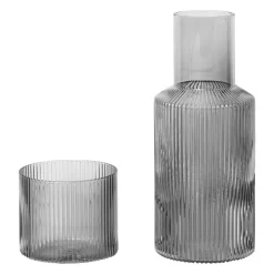 Ripple small carafe set, smoked grey