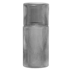 Ripple small carafe set, smoked grey