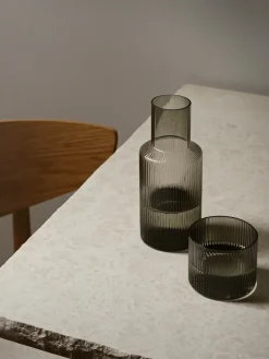 Ripple small carafe set, smoked grey