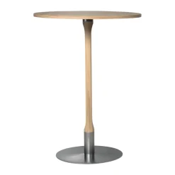 Rod bar table Ø70 cm, White pigmented matte lacquered oak