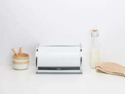 Roll Top bread bin small, White