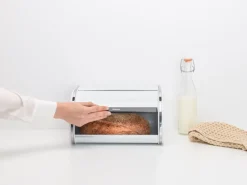 Roll Top bread bin small, White