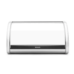 Roll Top bread bin small, brilliant steel