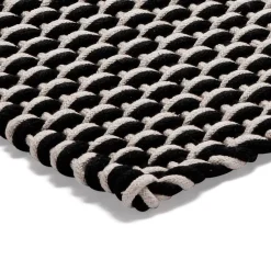 Rope rug black, 50x80 cm