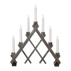 Rut 7 wooden candle holder 43 cm, Brown