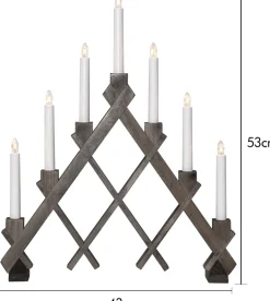 Rut 7 wooden candle holder 43 cm, Brown
