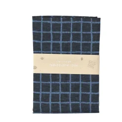 Rutig jacquard-woven table cloth 147x147 cm, Blue-black
