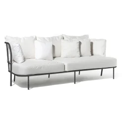 Saltö sofa, Sunbrella silver grey, charcoal grey aluminium frame