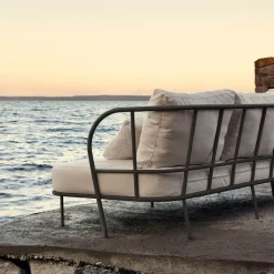 Saltö sofa, Sunbrella silver grey, charcoal grey aluminium frame