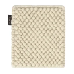 Sample flock wool rug, Natural white