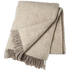 Sandstone wool throw 130x180 cm, beige