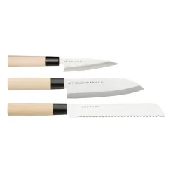 Satake Houcho knife set 3 pieces, Hi Carbon Steel