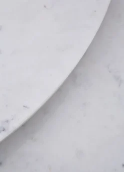 Screw café table Ø90 cm, White marble-cast iron