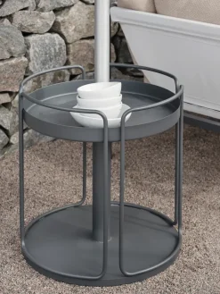 Shady side table and parasol base, Zin red