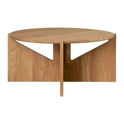Simple XL coffee table Ø78 cm, Warm lacquered oak