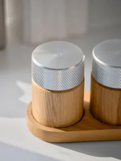 Sina salt and pepper mill 6 cm, Oak-steel