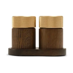Sina salt and pepper mill 6 cm, Dark ash-brass
